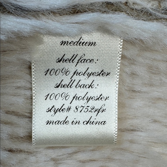 Quinn Tan Faux Suede Vest With Ivory Shearling, Lining Size M - Picture 7 of 13